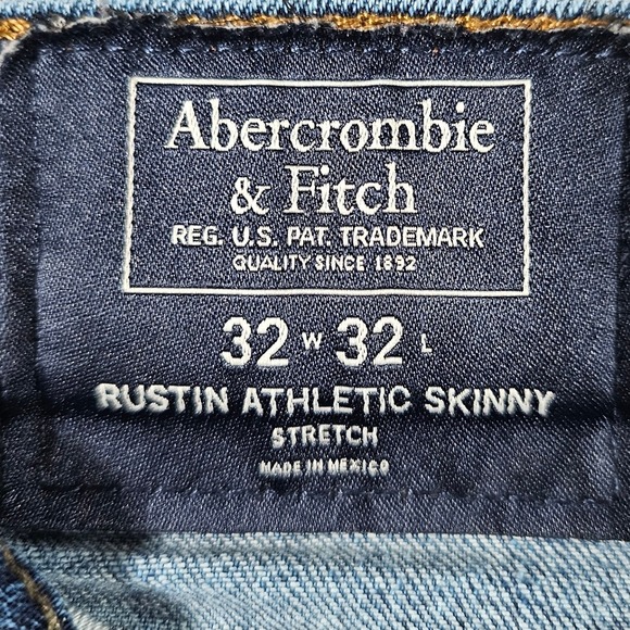 Abercrombie Fitch Rustin Athletic Skinny Jeans Mens 32x32 Stretch Blue Denim - Picture 2 of 8